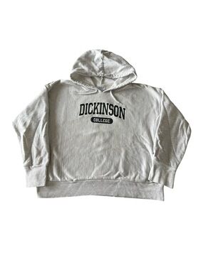 Champion Dickinson College Reverse Weave Cropped Hoodie Grey XL